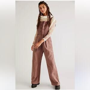 Free people Think About Me Tailored Overalls mauve pink jumpsuit bohemian summer
